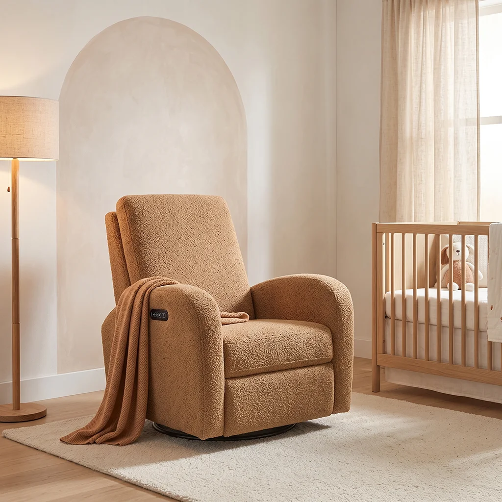 FF-AC053ARSGFS-FS Modern Bouclé Power Swivel Glider Recliner Chair