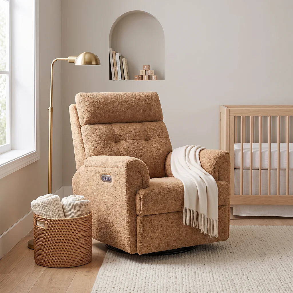 FF-AC086ARSGFS1-FS Extra Comfort Bouclé Power Swivel Glider Recliner