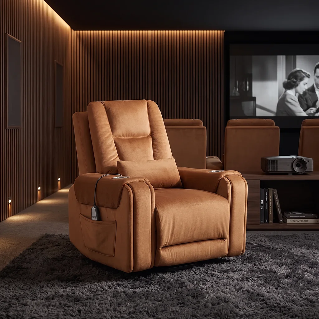 FF-AC086ARSGFS-FS Power Recliner with 2 Hidden Cup Holders
