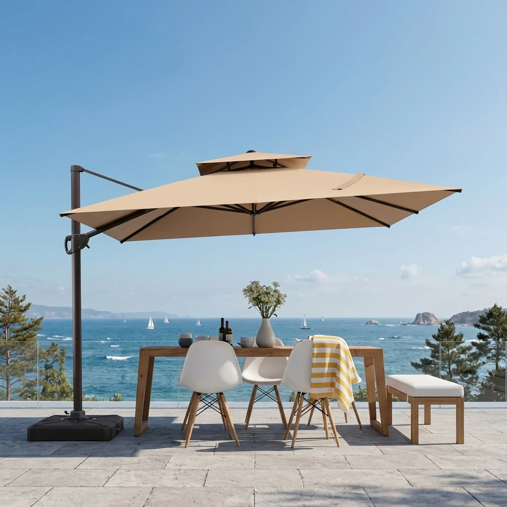 Outdoor cantilever umbrella